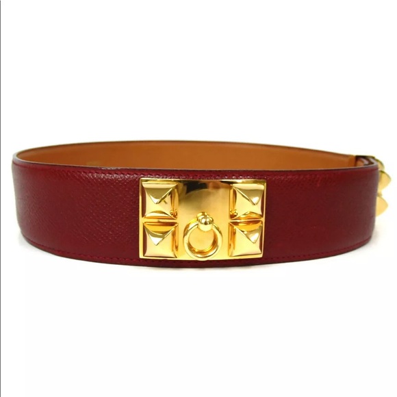 Hermès Corey De Cyan belt burgundy - Picture 5 of 8